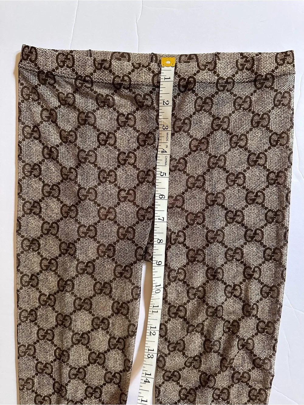 Gucci Brown GG Pattern Logo Print Tights hoisery NEW size small